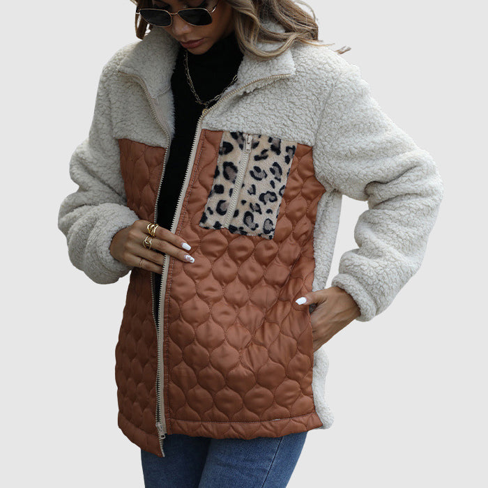 Mirla | Fleecet Relaxed Fit Jacka Stegadi Patchwork-Fuskpäls-Kavaj-Eva Jonsson