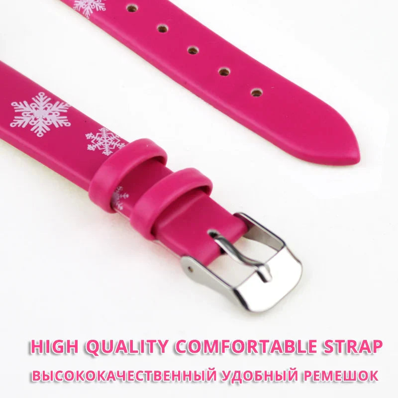 Eva Jonsson | Fryst Prinsessa Elsa Klocka för Barn – Läderrem och Magisk Design-Eva Jonsson