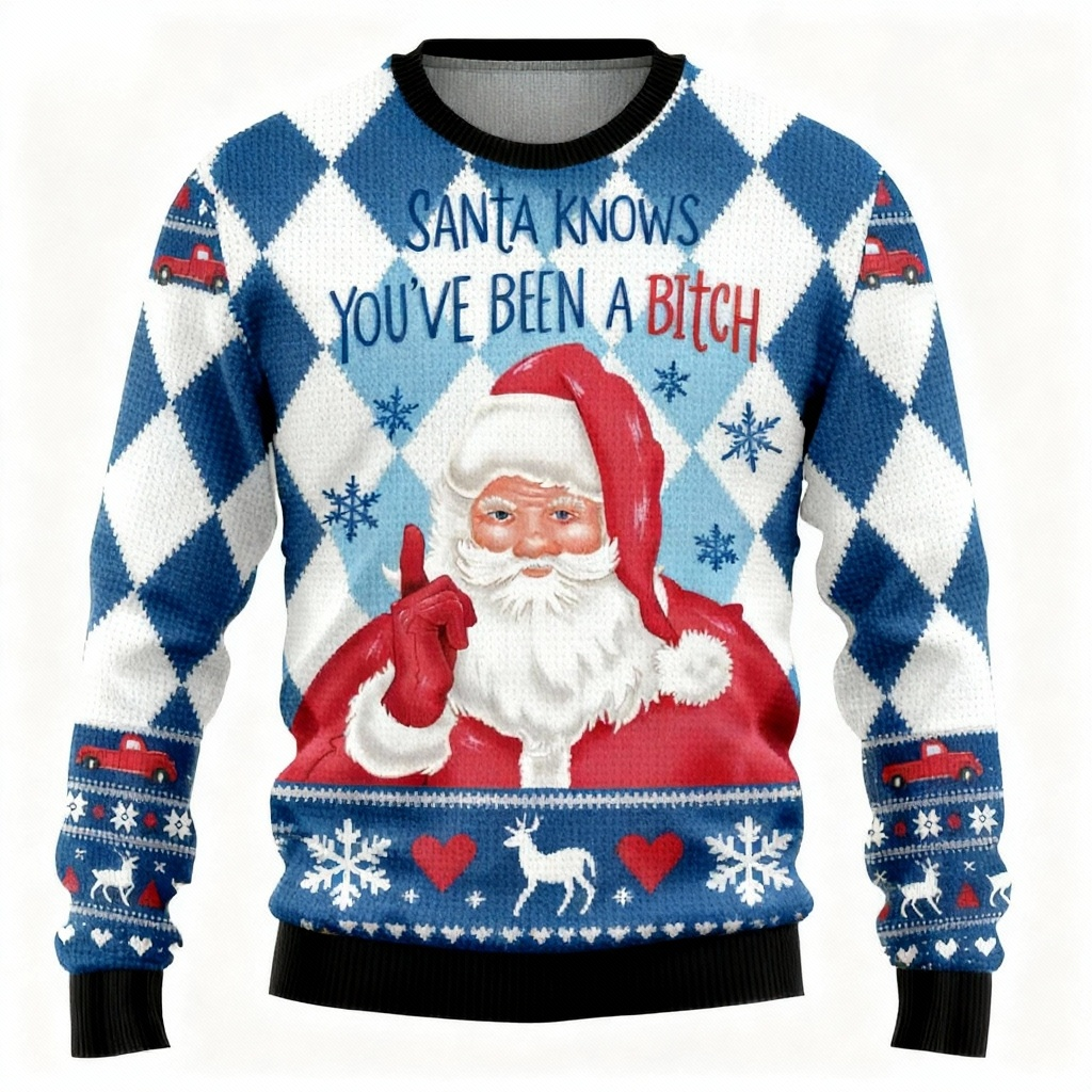 Mirla | Ful Julfest Tröja Fest 2025 Färgglad Jultomte Design Utgåva-Eva Jonsson