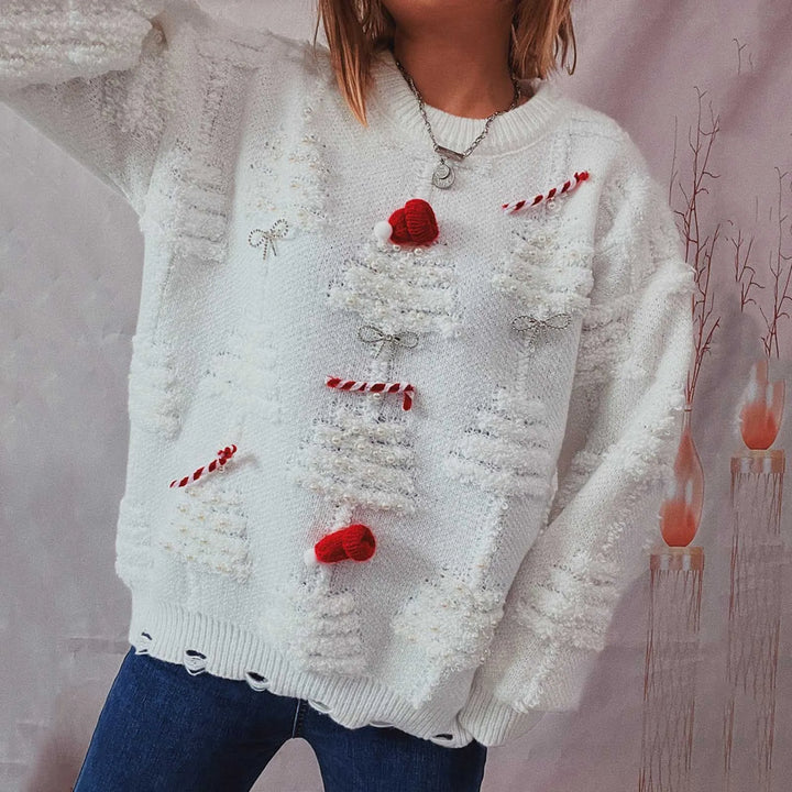 Mirla | Ful Jultröja - Vintrig Damtröja med Julmotiv-Eva Jonsson