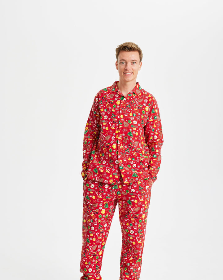 Mirla | Galna julpyjamas Flanell Röd Herr-Eva Jonsson