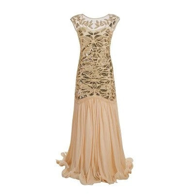 Mirla | Gatsby Klänning 20-talet Beige-Eva Jonsson