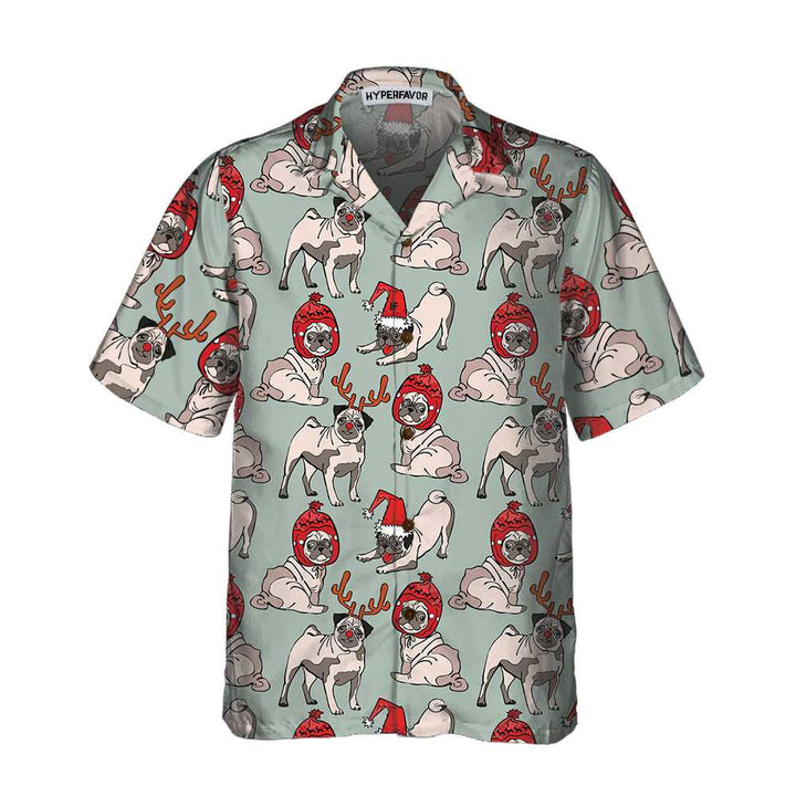 Mirla | God Jul Pug Hund Hawaii Skjorta Rolig Jul Skjorta Julklapp För Hundälskare-Eva Jonsson