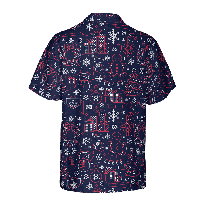 Mirla | Hawaiian Shirts Jul Linjemönster Skjorta Kort Ärm Jul Skjorta Presentidé För Män och Kvinnor-Eva Jonsson
