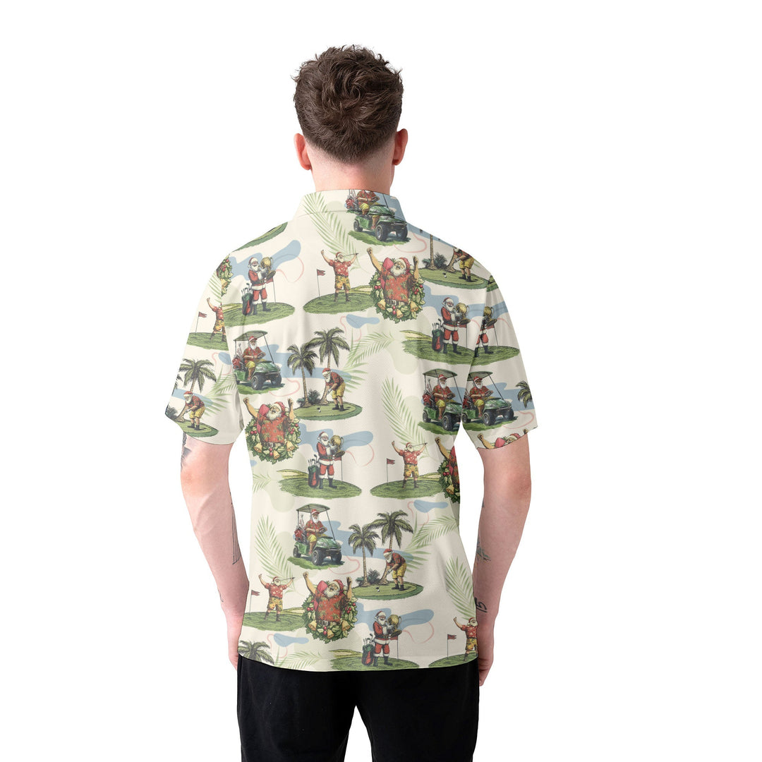 Eva Jonsson | Herr Beigefärgad Santa Golf Spelande Jul Golf Polo Skjortor-Eva Jonsson