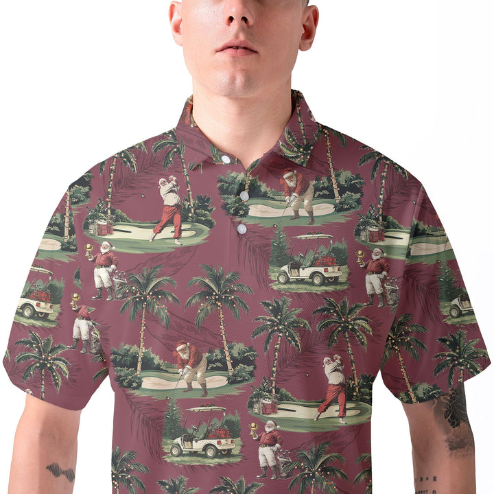 Eva Jonsson | Herr Maroon Santa Golf Spelande Jul Golf Polo Skjortor-Eva Jonsson