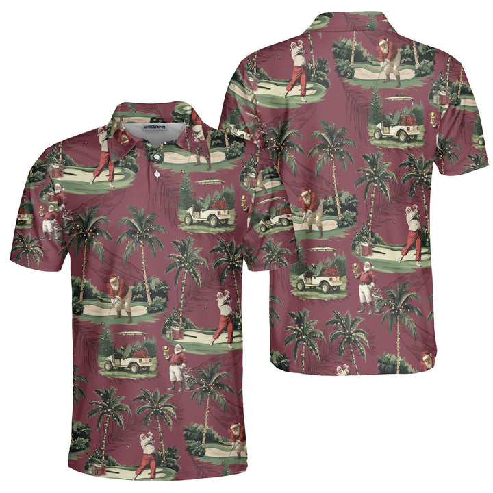 Eva Jonsson | Herr Maroon Santa Golf Spelande Jul Golf Polo Skjortor-Eva Jonsson