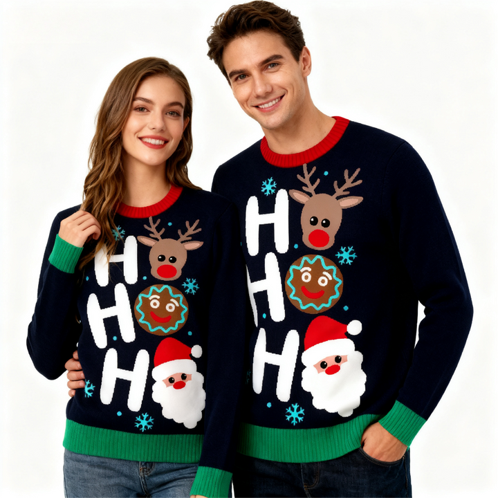 Eva Jonsson | Ho Ho Ho Mönstertryck Helgpullover - Avsiktlig Festlig Udda Person-Eva Jonsson