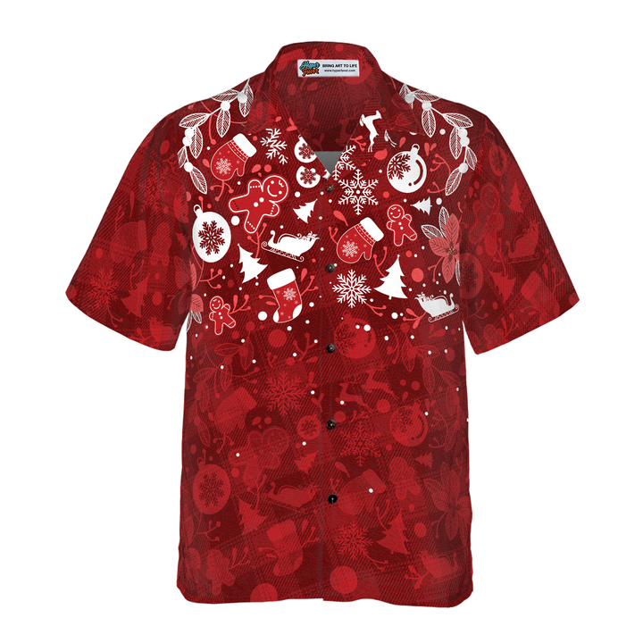 Mirla | Hyperfavor Jul Hawaii-Shirts För Män och Kvinnor Jul Pepparkakemann Hawaii-Skjorta med Knapplist Kort Ärm-Eva Jonsson