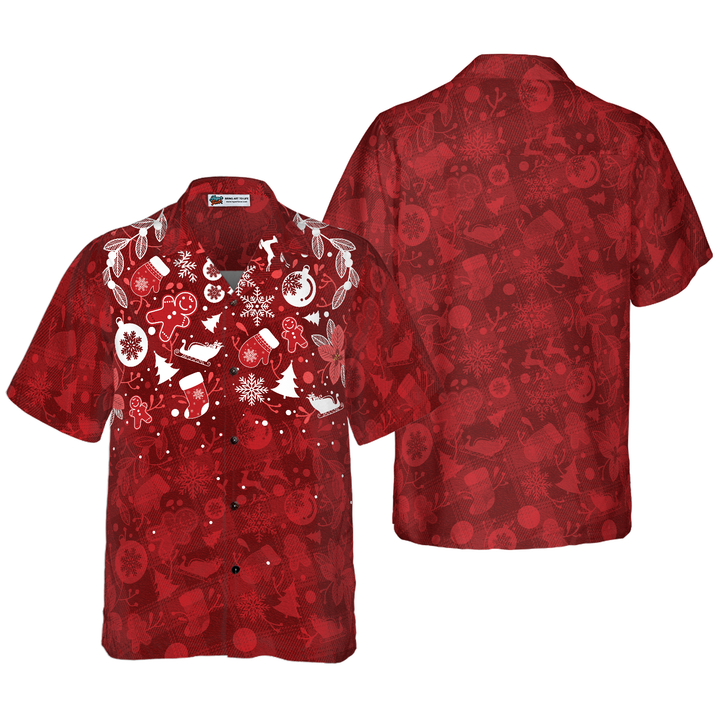 Mirla | Hyperfavor Jul Hawaii-Shirts För Män och Kvinnor Jul Pepparkakemann Hawaii-Skjorta med Knapplist Kort Ärm-Eva Jonsson