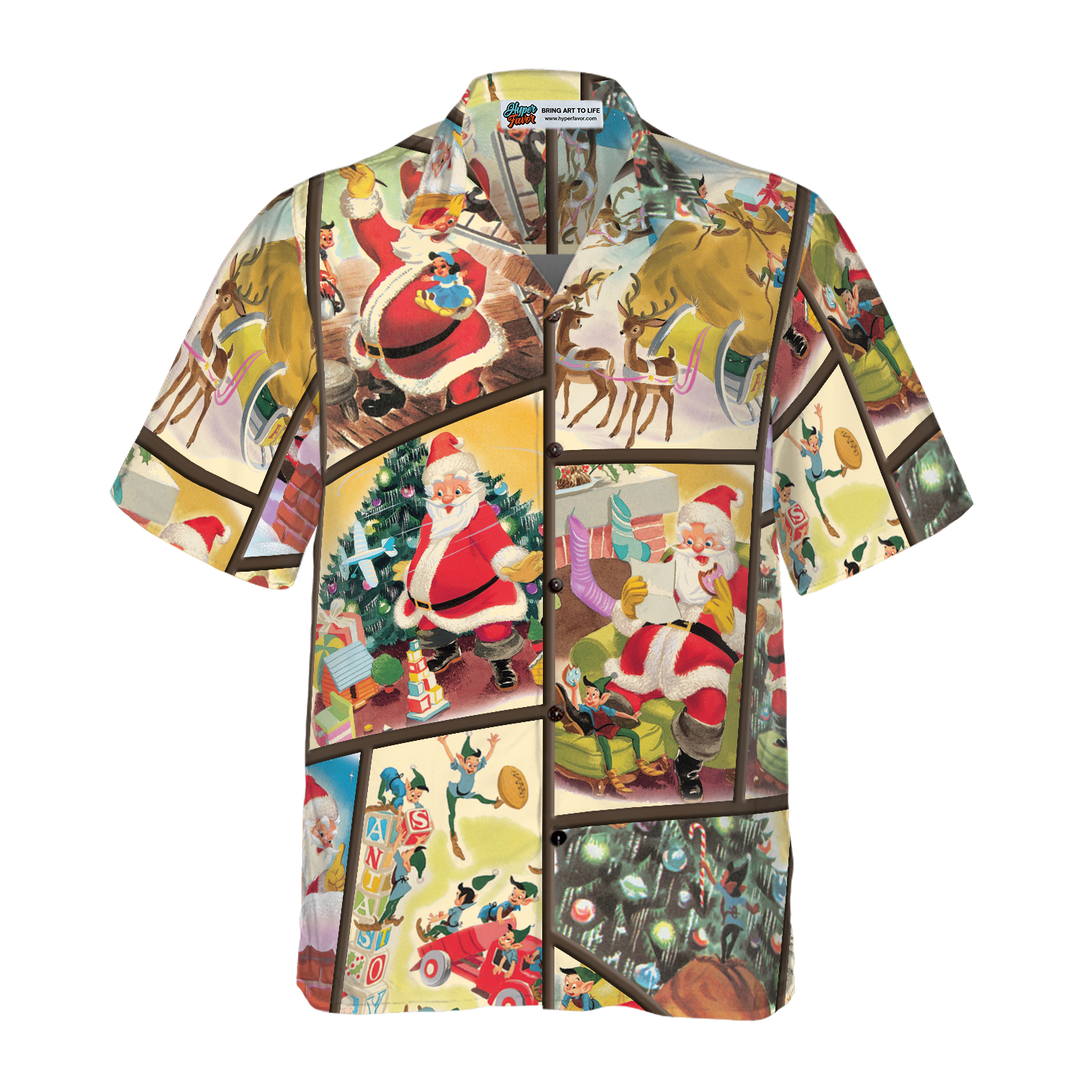 Mirla | Hyperfavor Jul Hawaiian Shirts För Män och Damer Santa Elf Present Hawaiian Shirt Knäppning Kortärmad-Eva Jonsson
