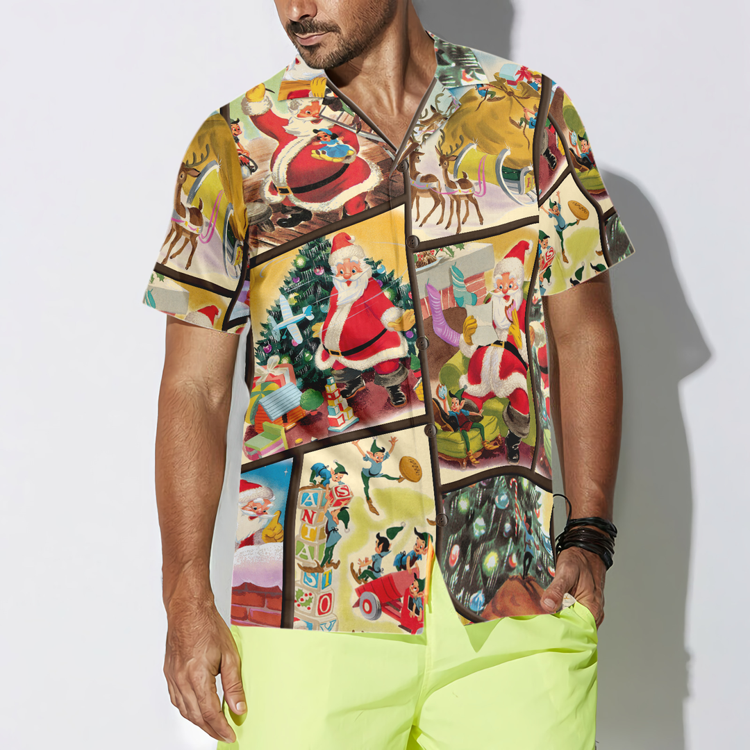 Mirla | Hyperfavor Jul Hawaiian Shirts För Män och Damer Santa Elf Present Hawaiian Shirt Knäppning Kortärmad-Eva Jonsson