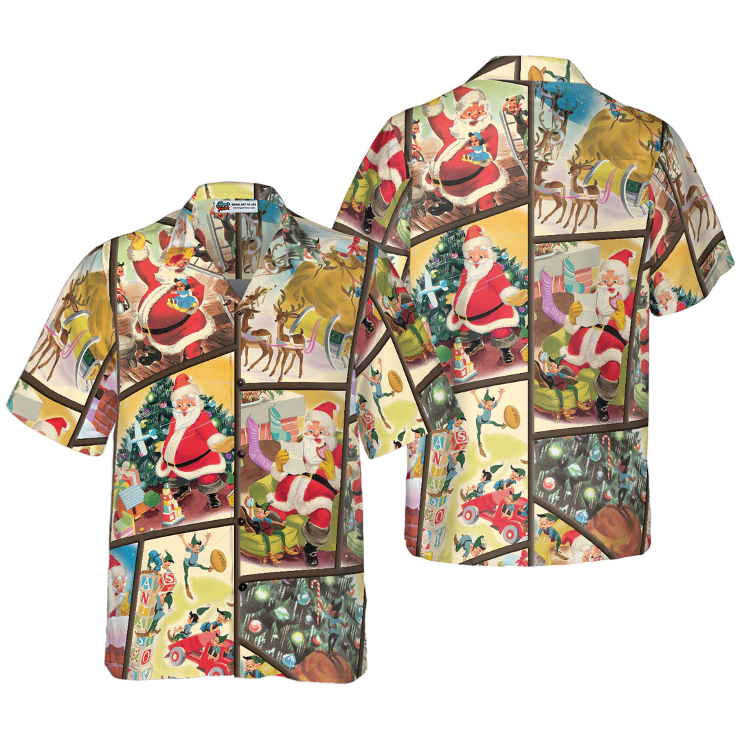 Mirla | Hyperfavor Jul Hawaiian Shirts För Män och Damer Santa Elf Present Hawaiian Shirt Knäppning Kortärmad-Eva Jonsson