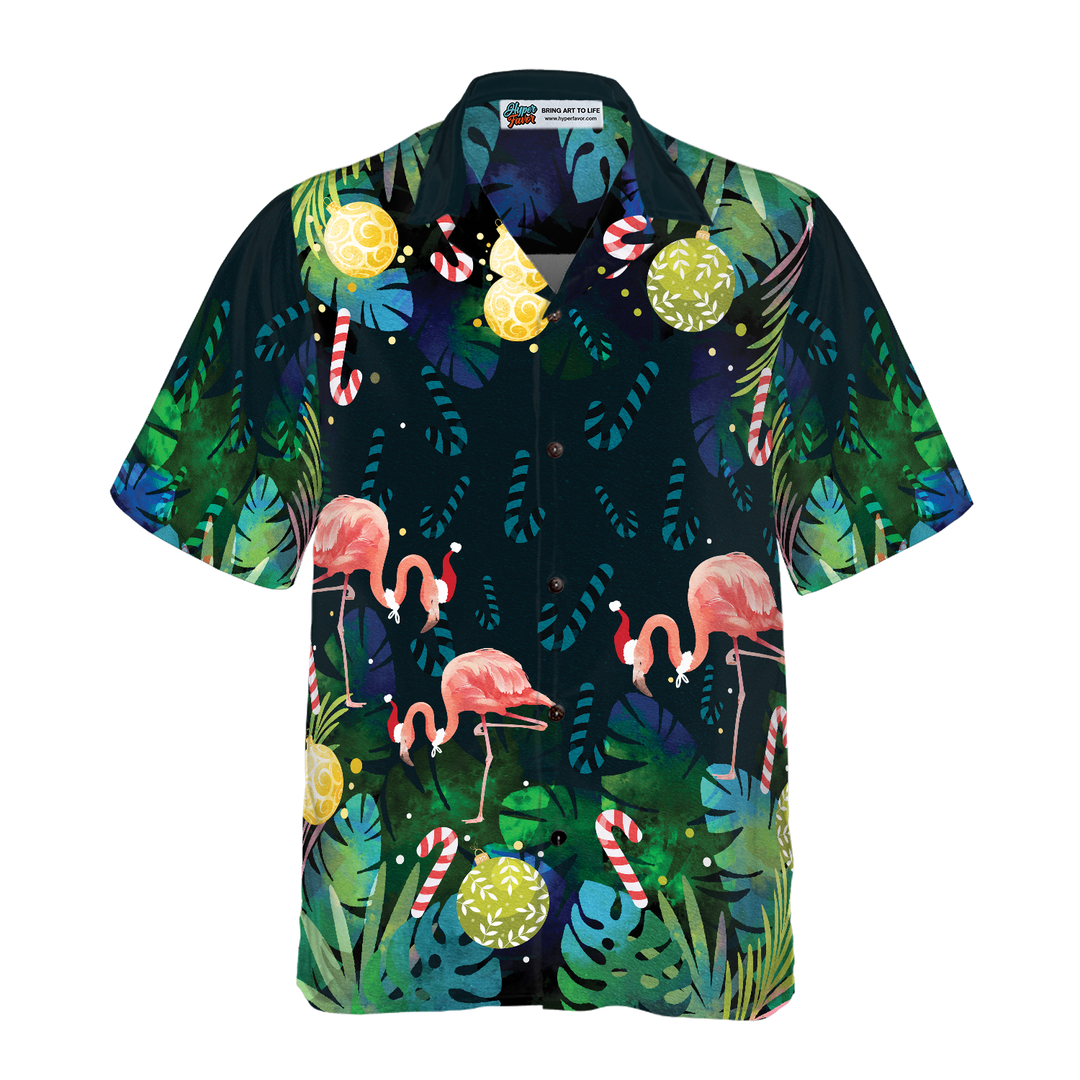 Mirla | Hyperfavor Jul Hawaiian Skjortor För Män och Kvinnor Jul Flamingo Tropisk Hawaiian Skjorta Knappslå Kortärmad-Eva Jonsson