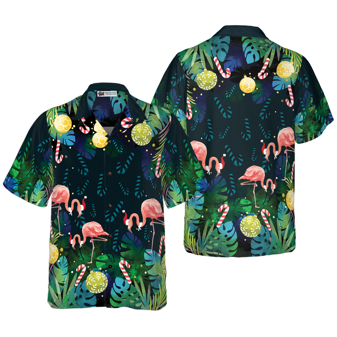 Mirla | Hyperfavor Jul Hawaiian Skjortor För Män och Kvinnor Jul Flamingo Tropisk Hawaiian Skjorta Knappslå Kortärmad-Eva Jonsson