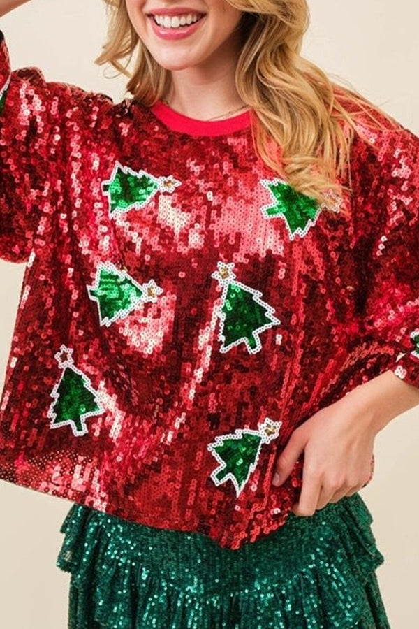 Mirla | Iögonfallande Julpaljet T-Shirt-Eva Jonsson