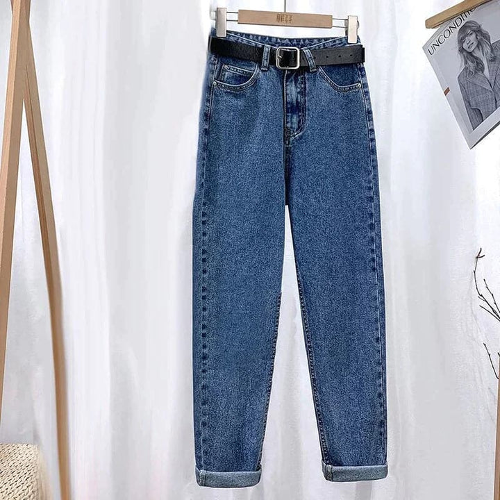 Mirla | Jeans Hög Midja Rak Passform Klassisk 5-fickdesign Avslappnad Komfort-Eva Jonsson