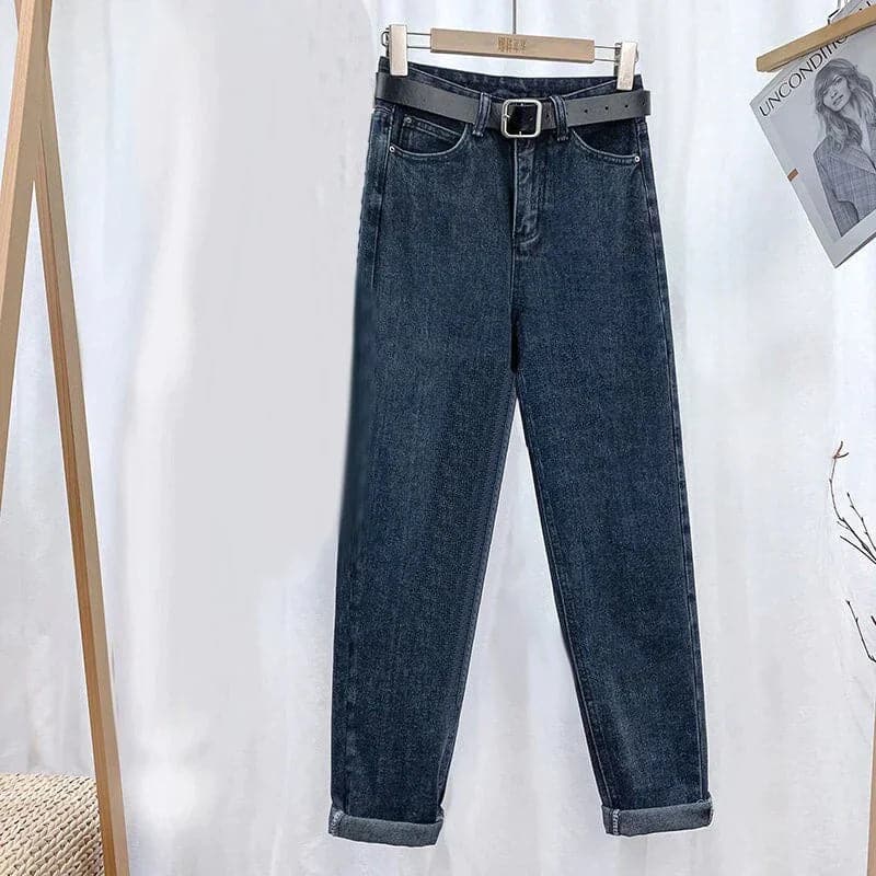 Mirla | Jeans Hög Midja Rak Passform Klassisk 5-fickdesign Avslappnad Komfort-Eva Jonsson
