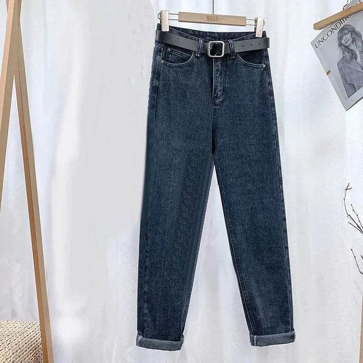 Mirla | Jeans Hög Midja Rak Passform Klassisk 5-fickdesign Avslappnad Komfort-Eva Jonsson