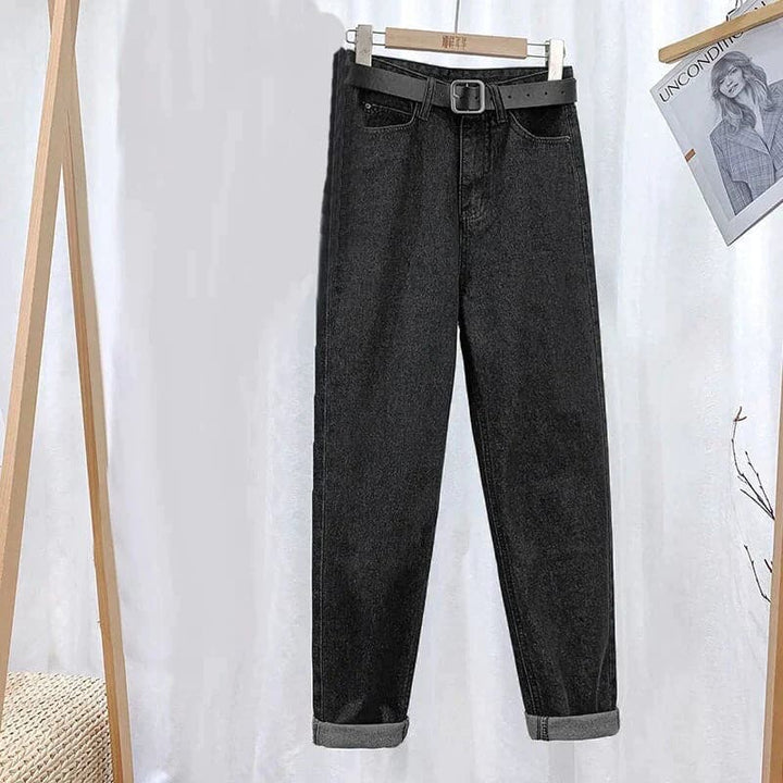 Mirla | Jeans Hög Midja Rak Passform Klassisk 5-fickdesign Avslappnad Komfort-Eva Jonsson