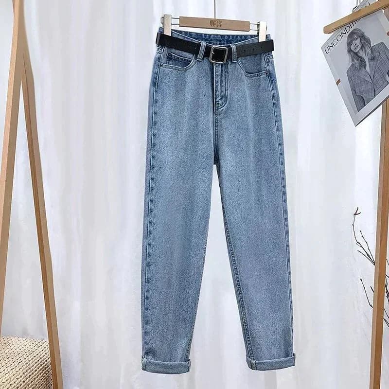 Mirla | Jeans Hög Midja Rak Passform Klassisk 5-fickdesign Avslappnad Komfort-Eva Jonsson