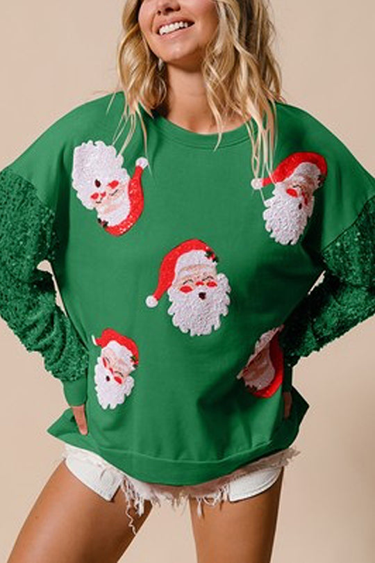 Mirla | Jul Avslappnad Långa Ärmar Rundhals Pailletten Sweatshirt-Eva Jonsson