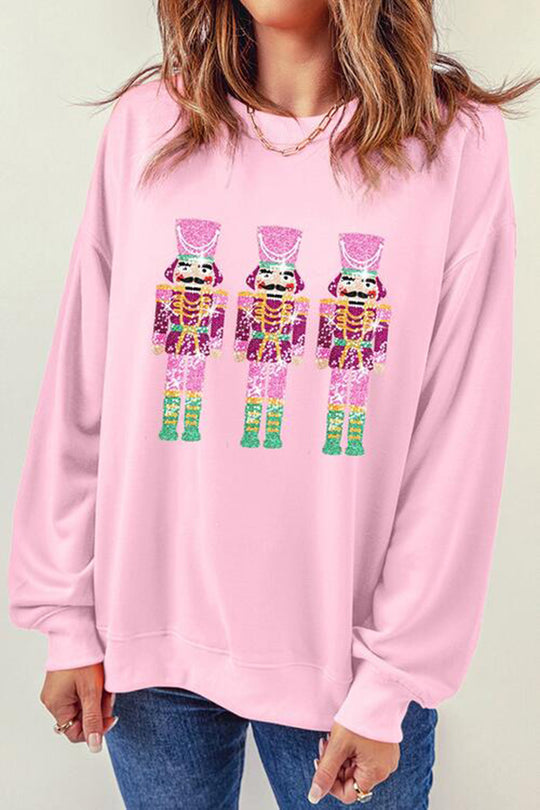 Mirla | Jul Avslappnad Långa Ärmar Rundhals Pailletten Sweatshirt-Eva Jonsson