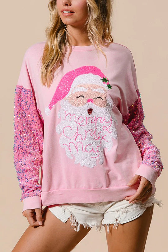 Mirla | Jul Avslappnad Långa Ärmar Rundhals Pailletten Sweatshirt-Eva Jonsson