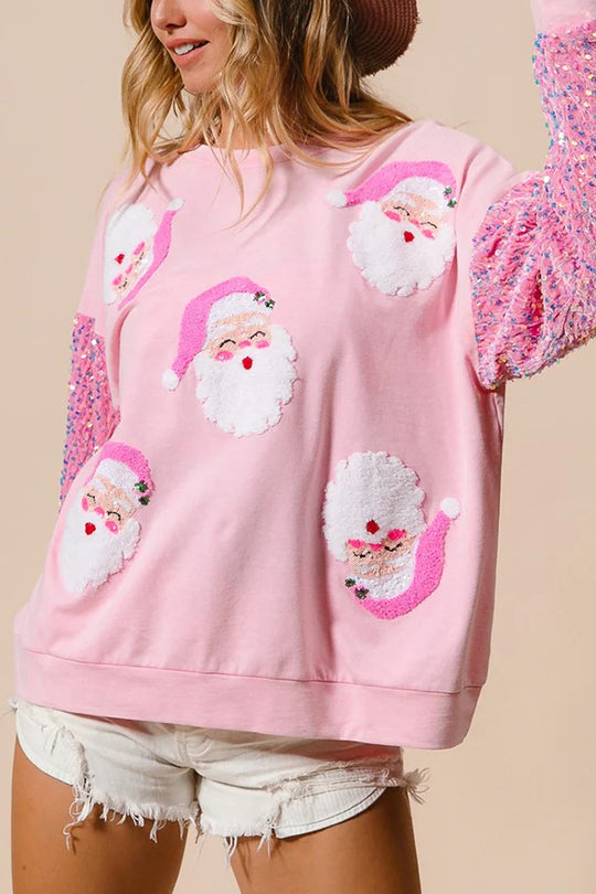 Mirla | Jul Avslappnad Långa Ärmar Rundhals Pailletten Sweatshirt-Eva Jonsson