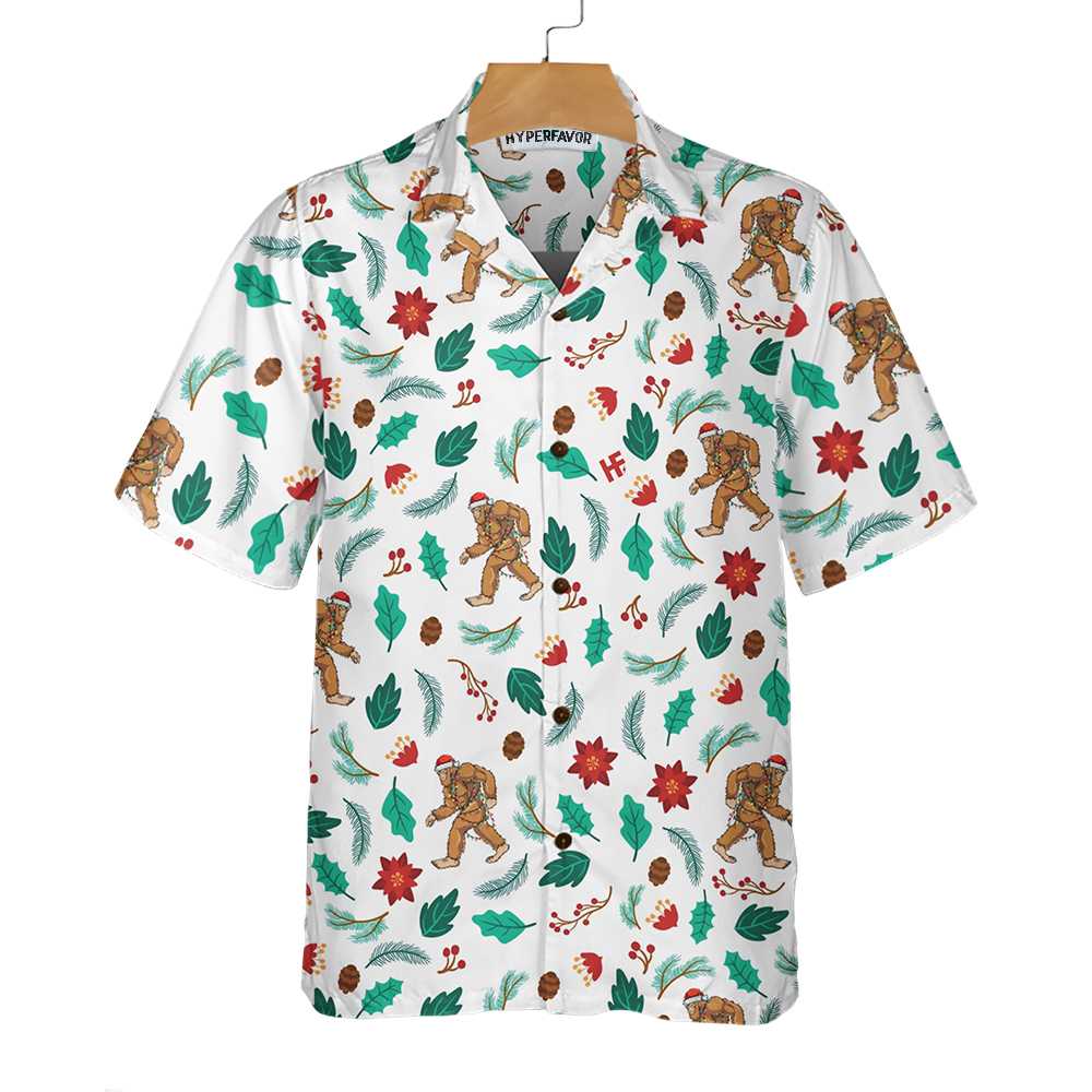 Mirla | Jul-Bigfoot-Sasquatch-Mönster Hawaii-Skjorta Rolig Julskjorta Bästa Julklappen-Eva Jonsson