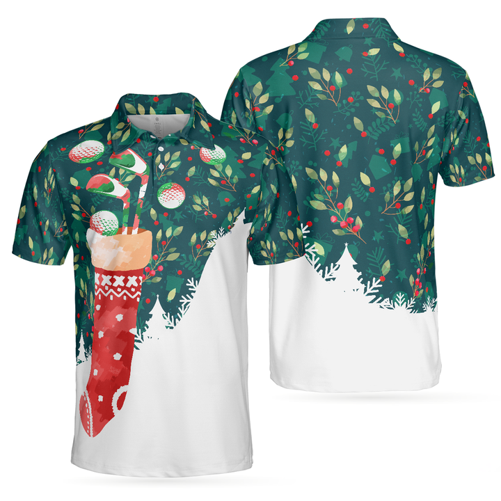 Mirla | Jul-Golf-Polo-Shirts För Män och Kvinnor Julstrumpor med Golfbollsmönster Herrtröja Kortärmad-Eva Jonsson