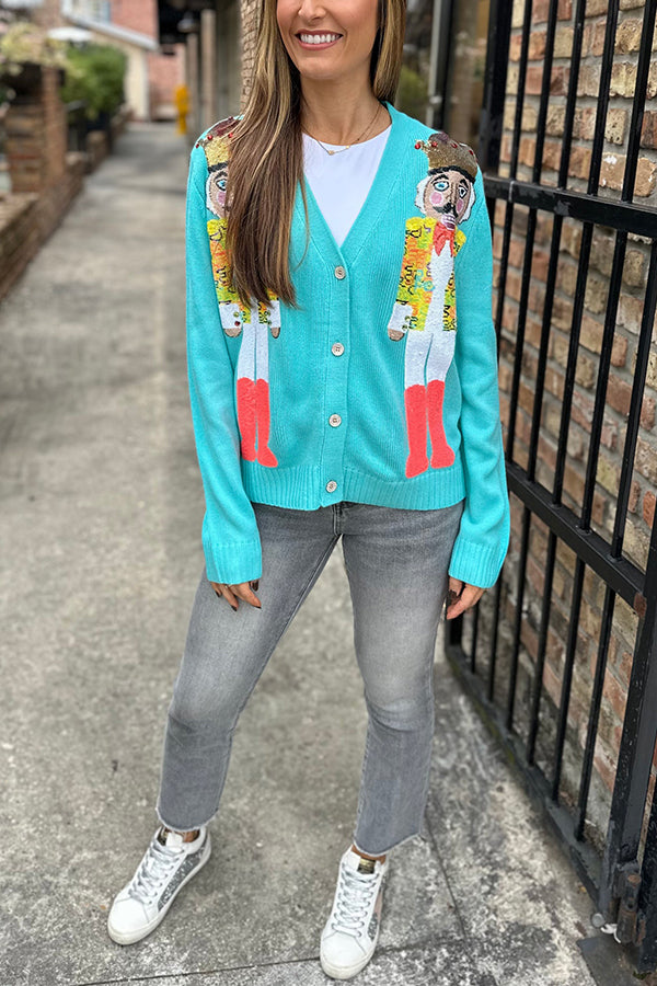 Eva Jonsson | Jul Nötknäppare Paljetter Fritids Kofta-Eva Jonsson