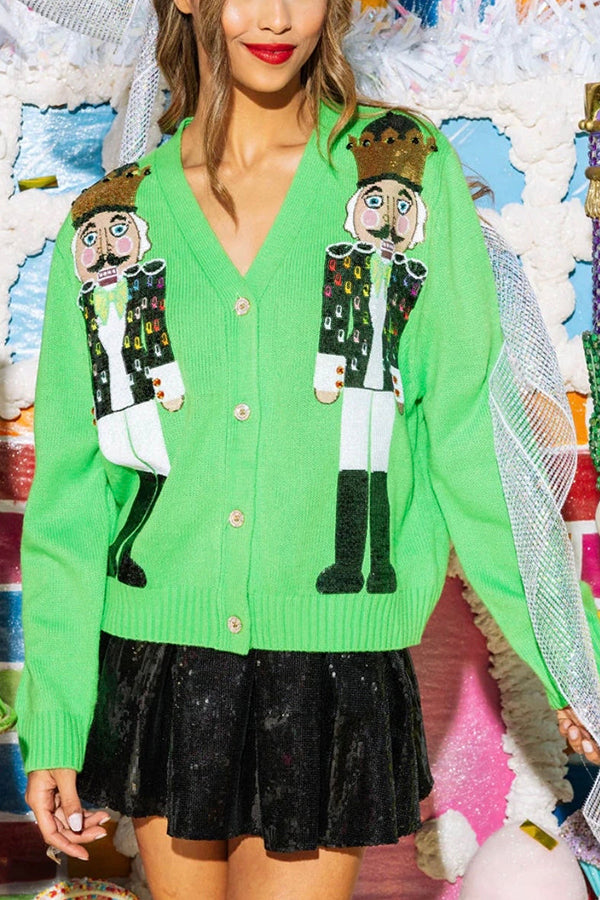 Eva Jonsson | Jul Nötknäppare Paljetter Fritids Kofta-Eva Jonsson