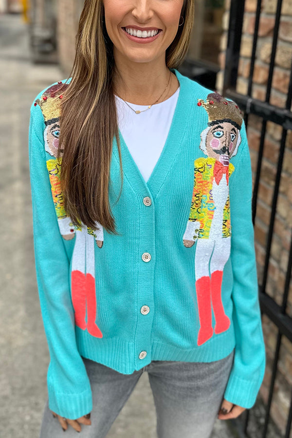 Eva Jonsson | Jul Nötknäppare Paljetter Fritids Kofta-Eva Jonsson