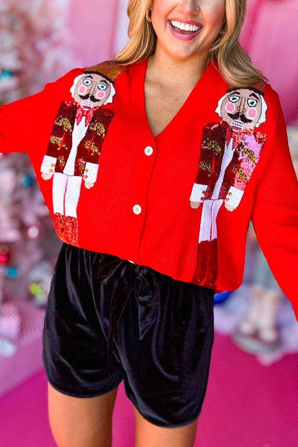 Eva Jonsson | Jul Nötknäppare Paljetter Fritids Kofta-Eva Jonsson