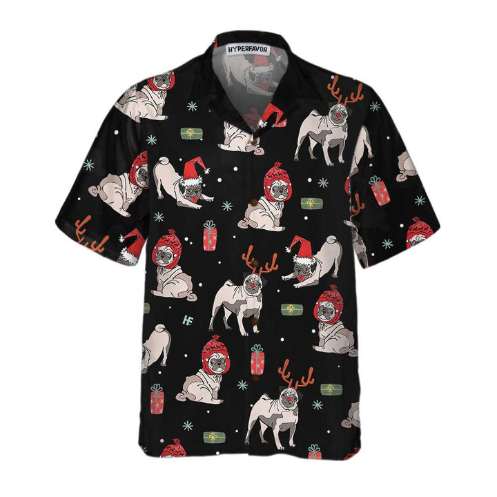 Mirla | Jul Pug Hund Hawaii Skjorta Jul Pug Skjorta För Män & Kvinnor Bästa Julklappsidé-Eva Jonsson