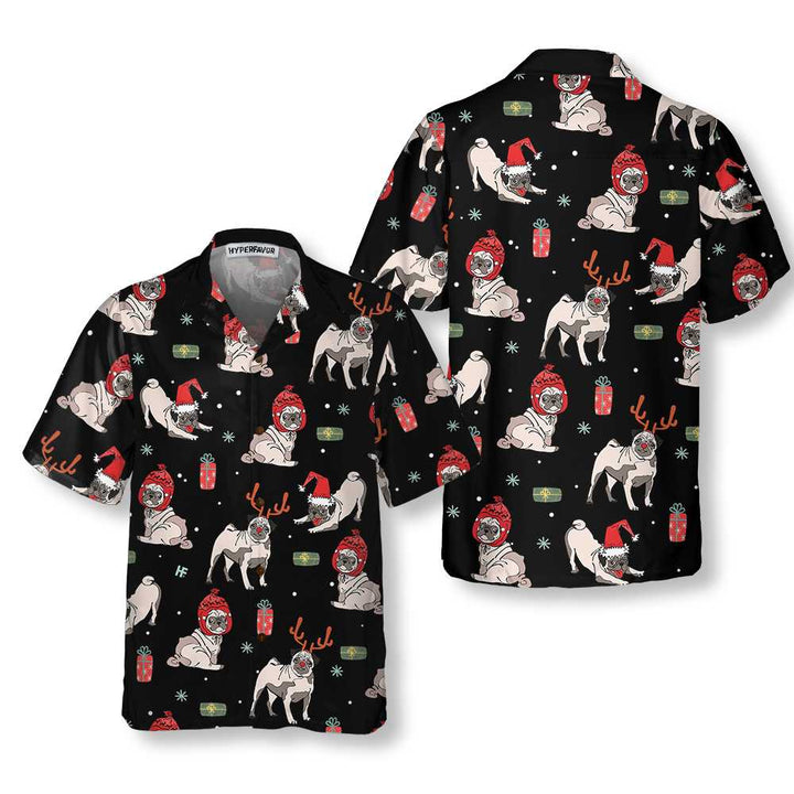 Mirla | Jul Pug Hund Hawaii Skjorta Jul Pug Skjorta För Män & Kvinnor Bästa Julklappsidé-Eva Jonsson