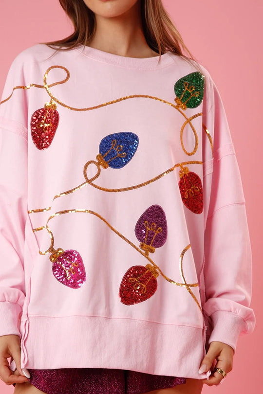 Mirla | Julbelysning Pailletter Sprund Tröja Sweatshirt-Eva Jonsson