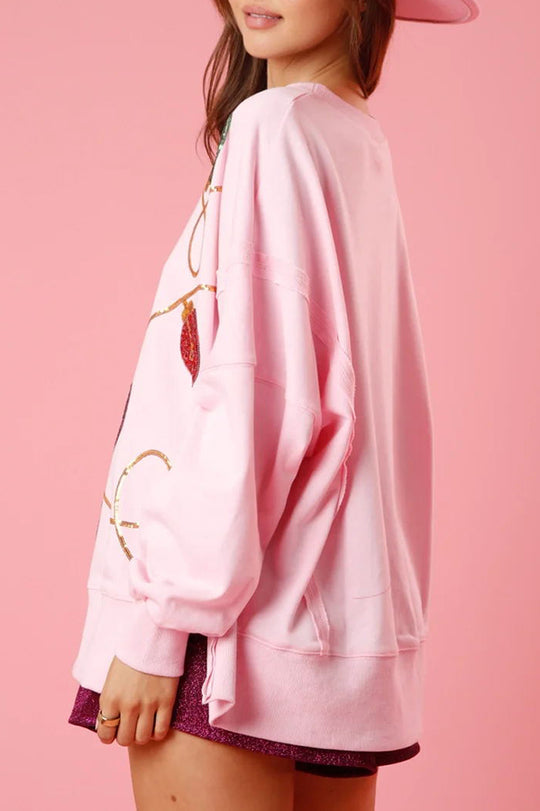 Mirla | Julbelysning Pailletter Sprund Tröja Sweatshirt-Eva Jonsson