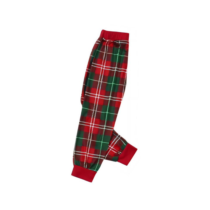 Eva Jonsson | Julen Jesus Är Anledningen Till Säsongen Bokstävertryck Mönstrad Vit Långärmad med Vita & Röda & Gröna Rutiga Byxor Familjeanpassade Pyjamasar-Eva Jonsson