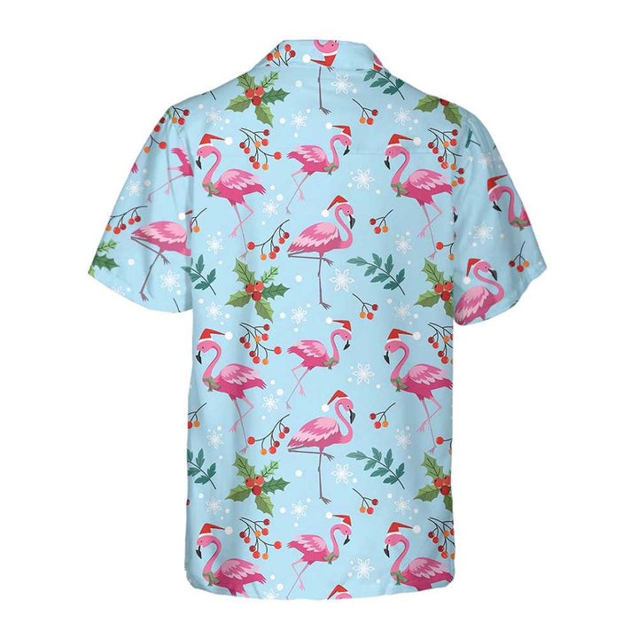 Mirla | Julflamingo Sömlös Mönster Hawaii-Skjorta Julflamingo Skjorta Bästa Julklappsidé-Eva Jonsson