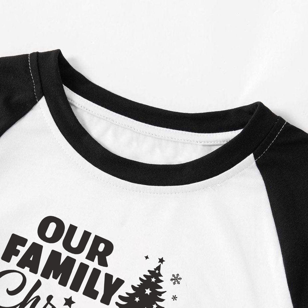 Eva Jonsson | Julgran & 2024 Minnen Tillsammans Skapa Mönstrade Svarta Ärmar Kontrast Toppar och Svart- och Grönrutig Byxa Familjekväll Pyjamas Set med Hundbandana-Eva Jonsson