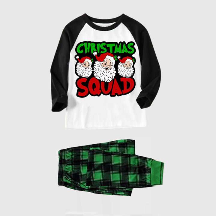 Eva Jonsson | Julgrupp och Santa Tryckta Gröna och Svarta Rutiga Julfamiljepyjamas-Eva Jonsson