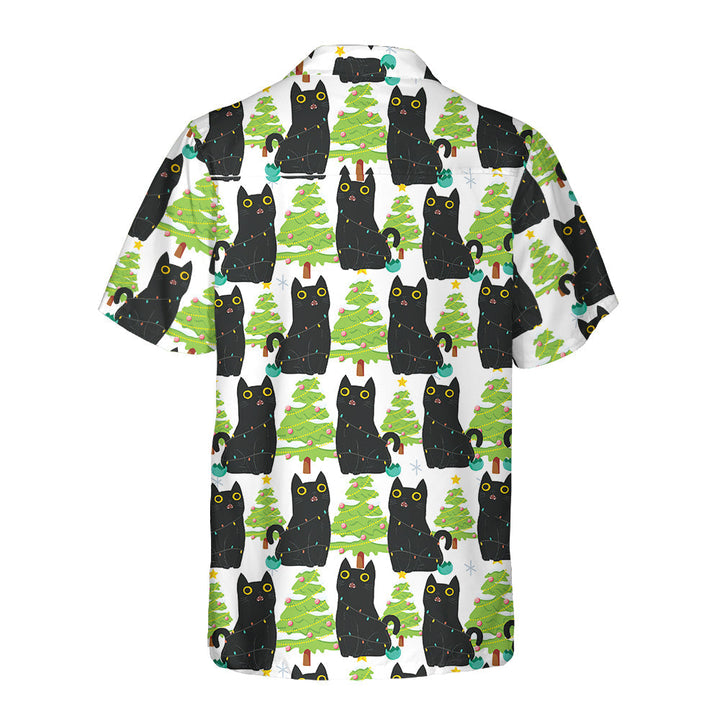 Mirla | Julrolig Svart Katt-Hawaiian-Skjorta Sött Jul-Hawaiian-Skjorta Present För Män och Kvinnor-Eva Jonsson