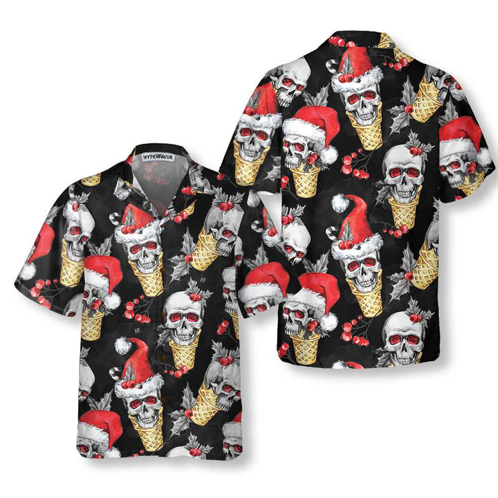 Mirla | Julskalle med Våffelkon Hawaiian Shirt Roligt Skalle Jultröja Bästa Presenten För Julen-Eva Jonsson