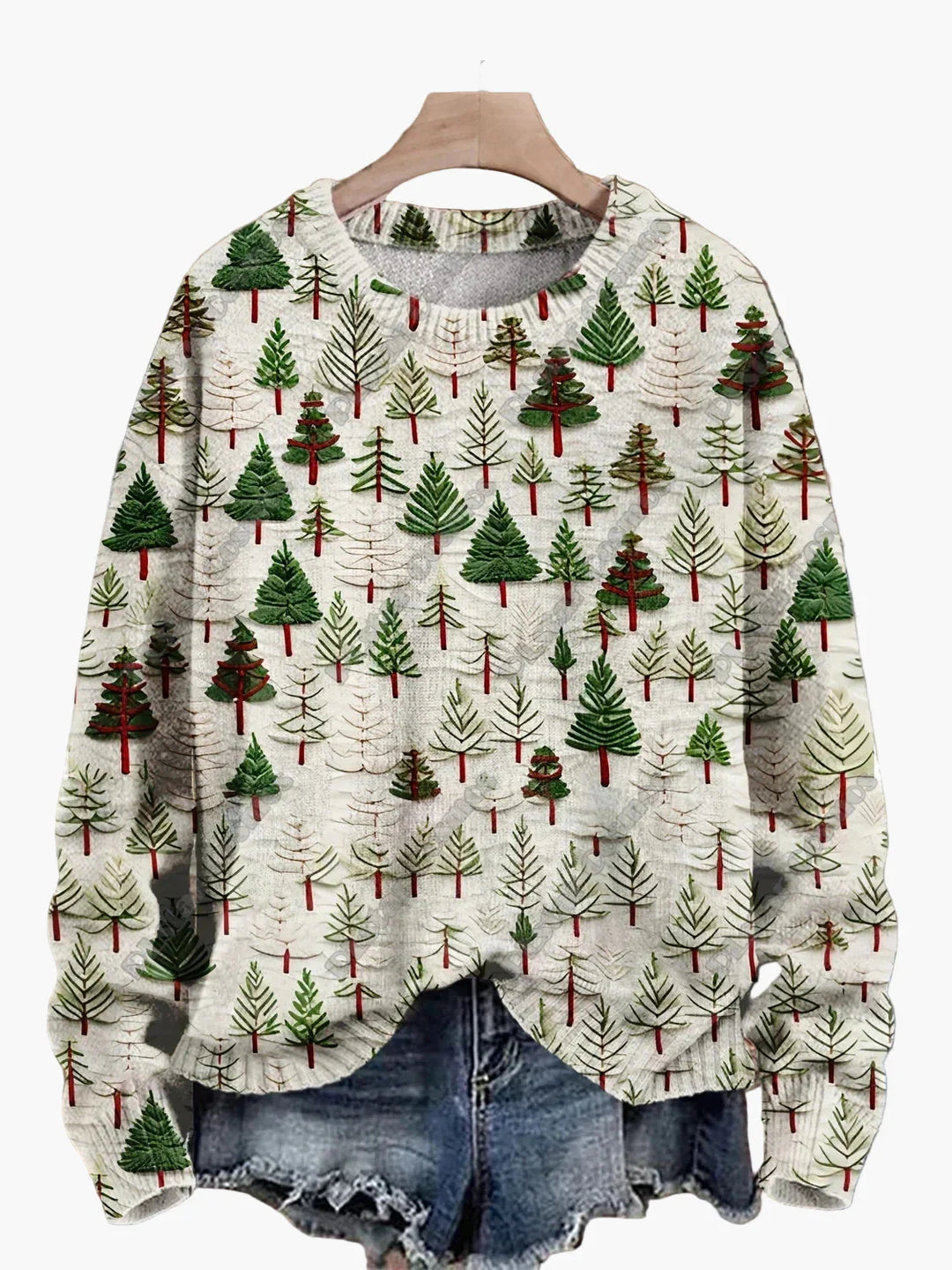 Mirla | Jultröja med Festliga 3D-Broderier - Ideal för Högtider, Fest & Vinter-Eva Jonsson