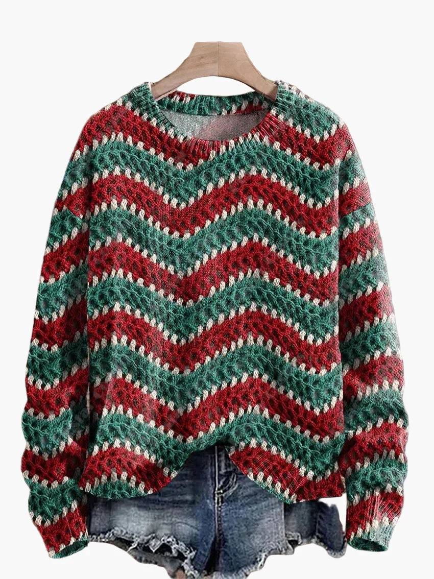 Mirla | Jultröja med Festliga 3D-Broderier - Ideal för Högtider, Fest & Vinter-Eva Jonsson