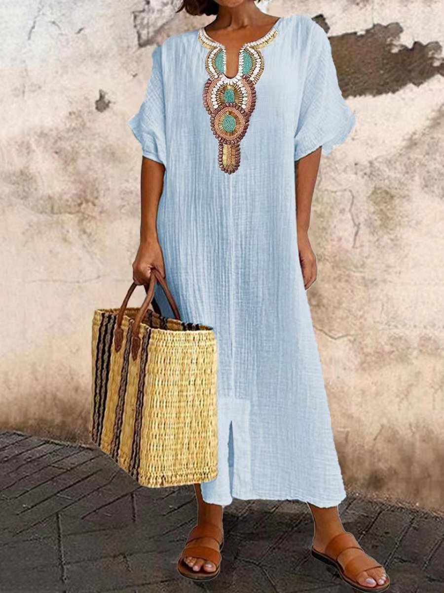 Mirla | Kaftan klänning med etno accent-Eva Jonsson