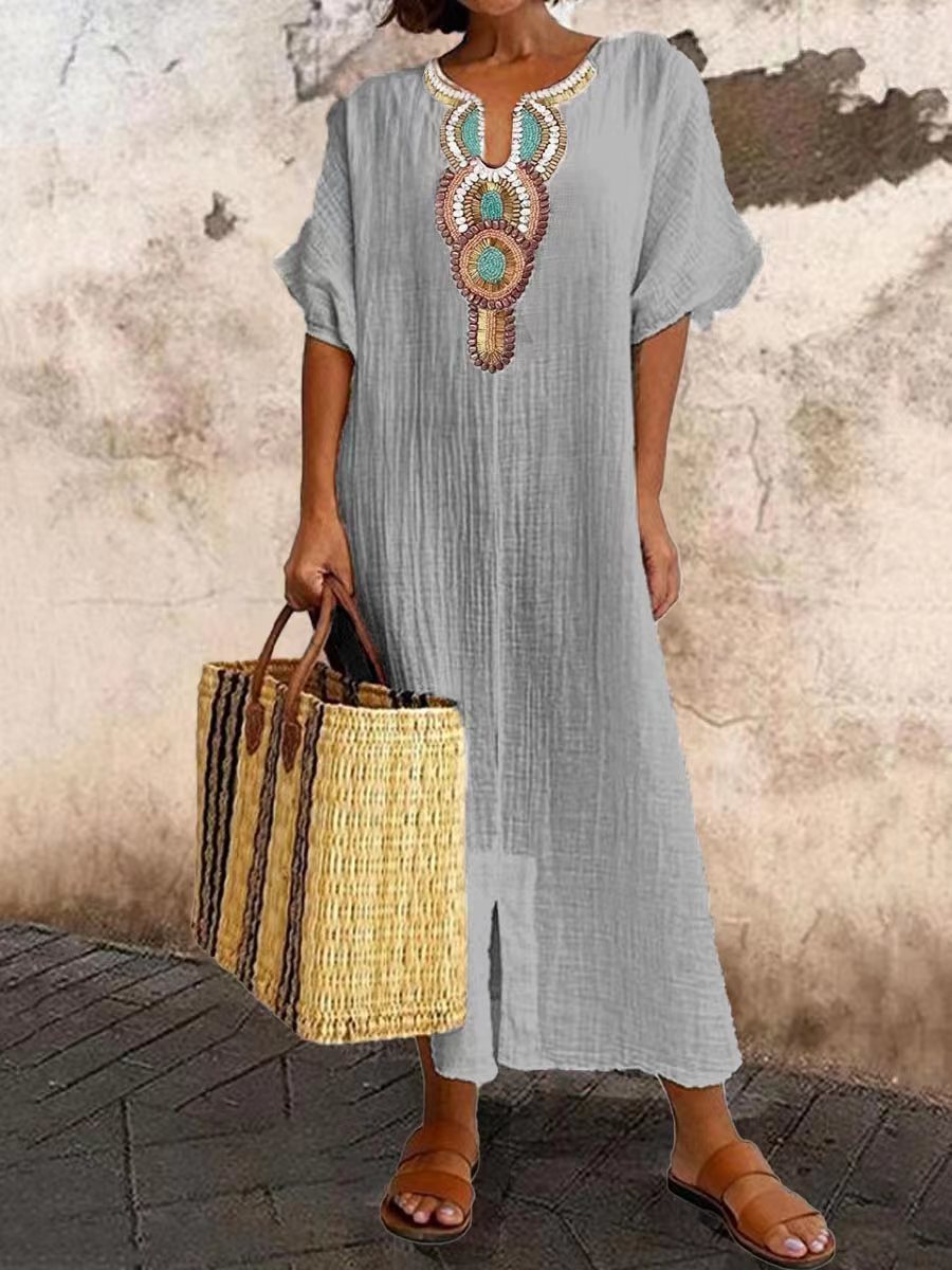 Mirla | Kaftan klänning med etno accent-Eva Jonsson
