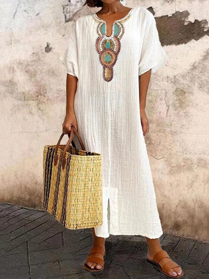 Mirla | Kaftan klänning med etno accent-Eva Jonsson